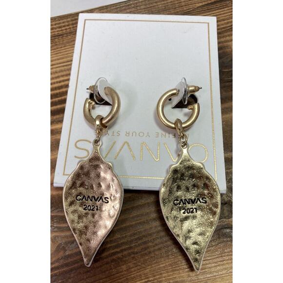 New Canvas Christmas Holiday Ornament Bulb Dangle Drop Earrings 2.75” - Picture 3 of 4